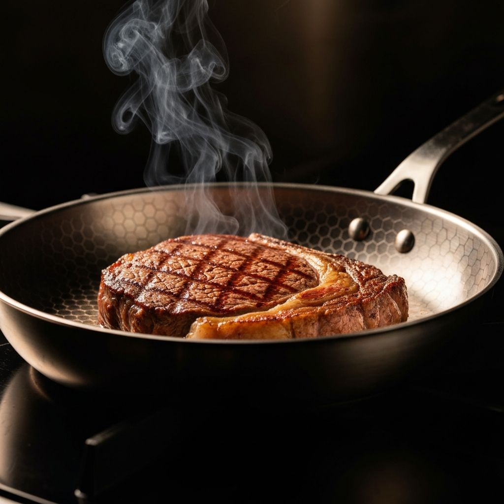 Perfect sear on steak using Gordon Ramsay hybrid pan